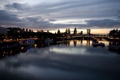 The view from Waterloo bridge at 4.00am